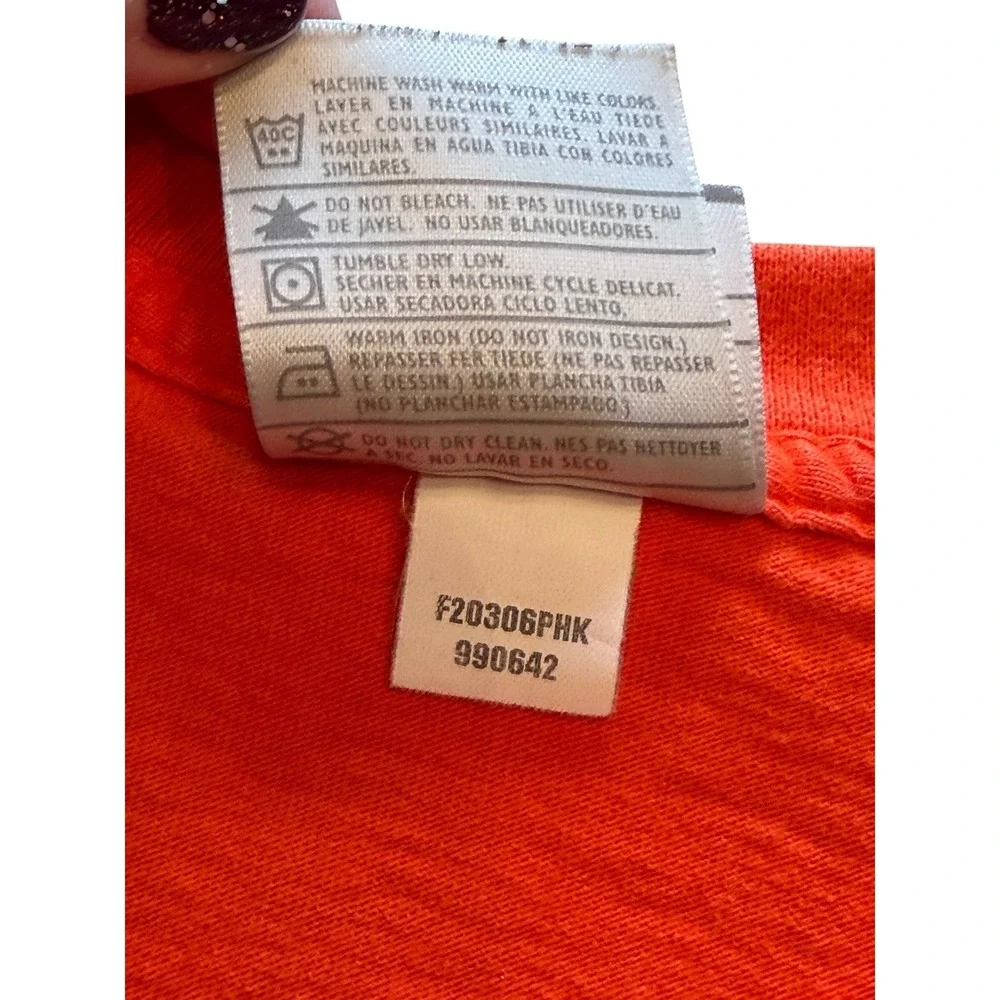 Nike Mens Embroidered Swoosh Logo T-Shirt Orange Cotton Short Sleeve Large